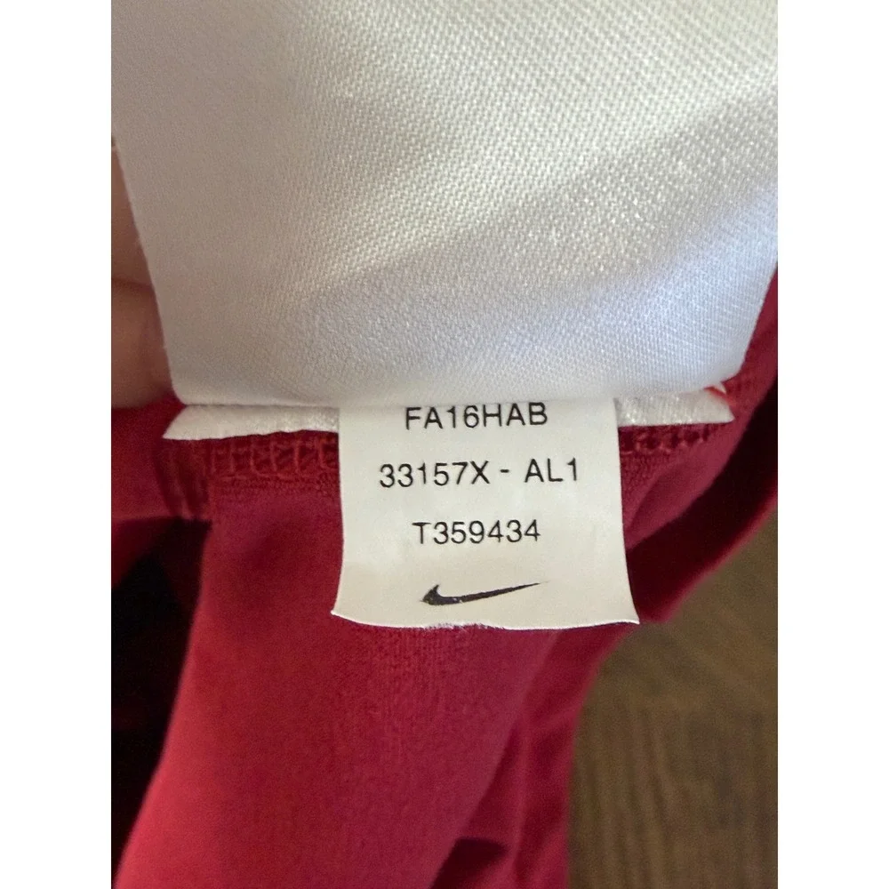 Nike Alabama Crimson Tide Pullover Women‎ Medium Red Dri-FIT 1/2 Zip Thumbholes